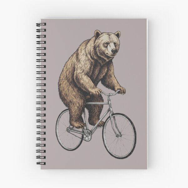 Item preview, Oso divertido en bicicleta: ilustración vintage caprichosa designed and sold by Taha Art Designs.