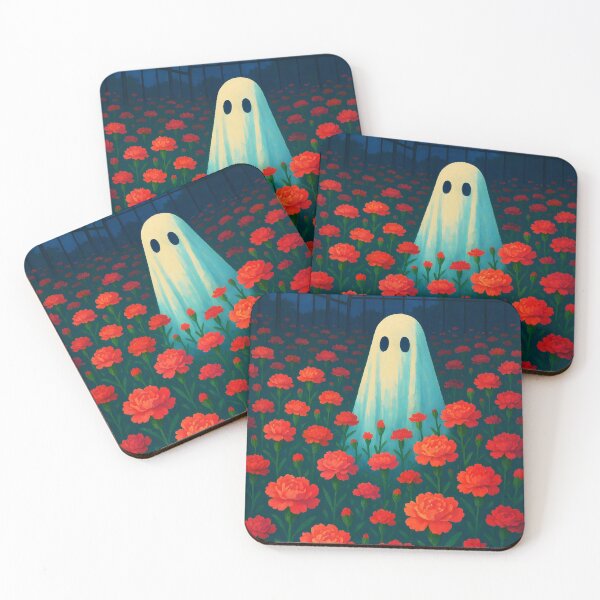 Item preview, Ghost Among the Red Carnations – Dreamy Greenhouse Spirit designed and sold by EmeraldeaArt.