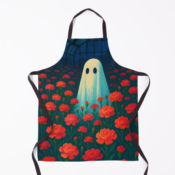Item preview, Ghost Among the Red Carnations – Dreamy Greenhouse Spirit designed and sold by EmeraldeaArt.