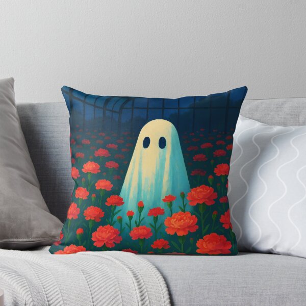 Item preview, Ghost Among the Red Carnations – Dreamy Greenhouse Spirit designed and sold by EmeraldeaArt.