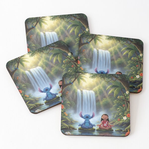 Item preview, Stitch and Lilo meditating at the waterfall designed and sold by cloud lee.
