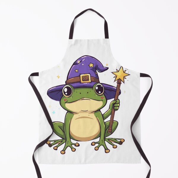Item preview, "Wizard Frog – Cute Magical Toad with Witch Hat and Wand" designed and sold by ZYNORAworld.