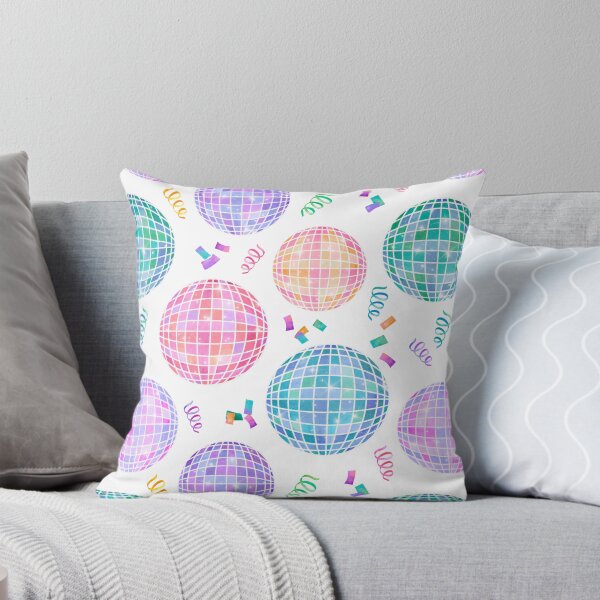 Item preview, Rainbow Watercolor Disco Balls New Year's Eve Party White designed and sold by SamAnnDesigns.