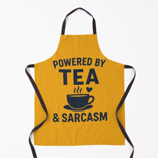 Item preview, Powered by Tea & Sarcasm – Funny British Humor T-Shirt designed and sold by Artaprintly.
