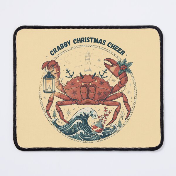 Item preview, Crabby Christmas Cheer Funny Nautical Crab Holiday Marine Life Gift  designed and sold by justyna-s28.