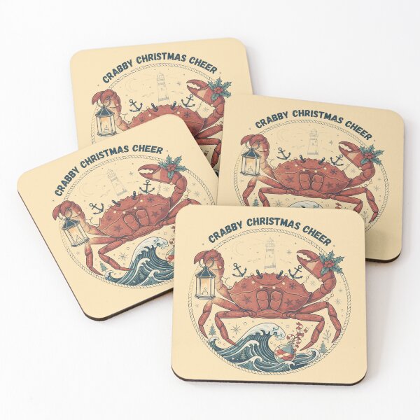 Item preview, Crabby Christmas Cheer Funny Nautical Crab Holiday Marine Life Gift  designed and sold by justyna-s28.