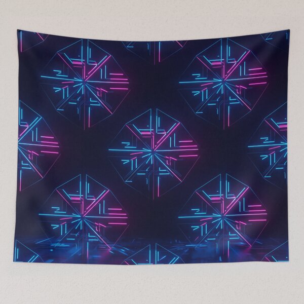 Item preview, Neon Cyberpunk Geometric Pattern designed and sold by skysshobu.
