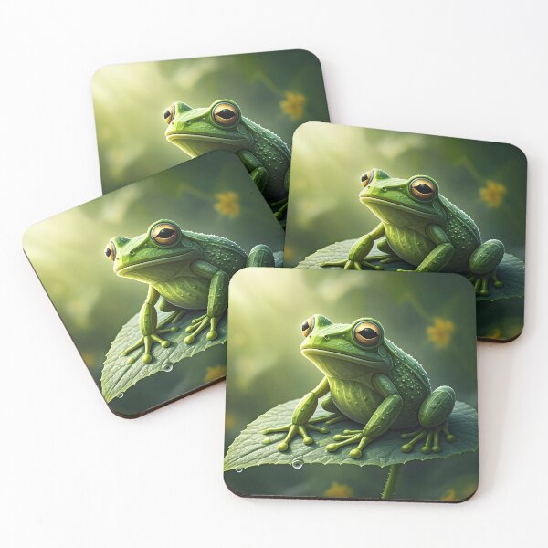 Item preview, “Cucumber Frog Delight – Whimsical Veggie Art” designed and sold by PawPrintedArt.