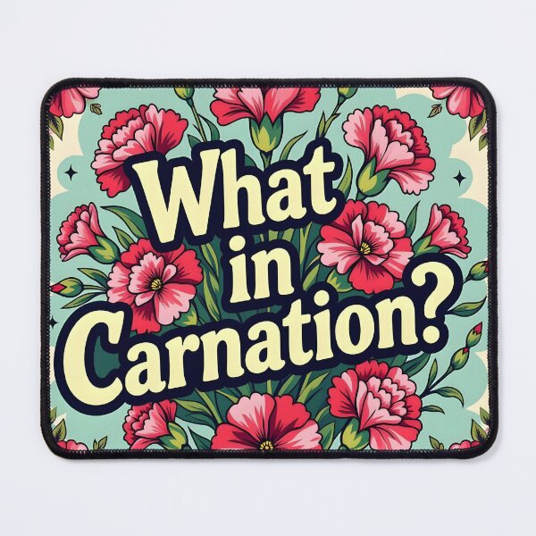 Item preview, What in Carnation – Funny Floral Pun Design designed and sold by EmeraldeaArt.