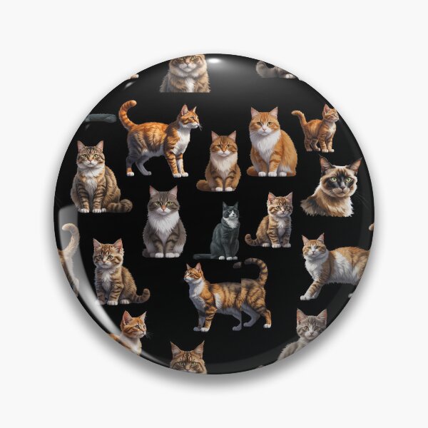 Item preview, Cute Cats Pattern – Adorable Kittens and Cats on a Black Background designed and sold by PAPIRO SIGLO XXI.
