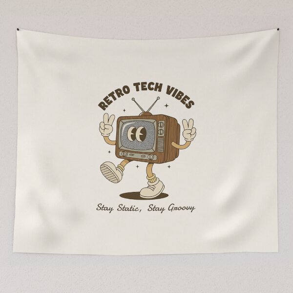 Item preview, Groovy Retro TV Cartoon – Stay Static, Stay Groovy designed and sold by HoopeStylee.