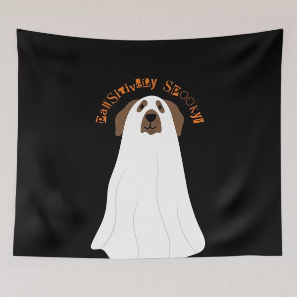 Item preview, "Pawsitively Spooky!" Dog Ghost Costume Fun designed and sold by Leaf & Layer.