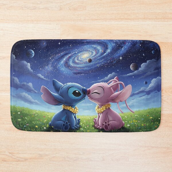 Item preview, Stitch and Angel under the romantic starry sky designed and sold by cloud lee.
