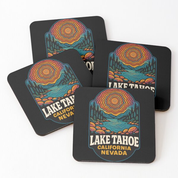 Item preview, Arte psicodélico retro del lago Tahoe, California, Nevada designed and sold by TomFrontierArt.