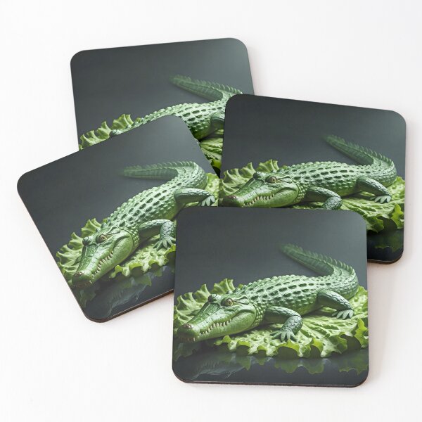 Item preview, Cucumber Crocodile – Playful Veggie Art designed and sold by PawPrintedArt.