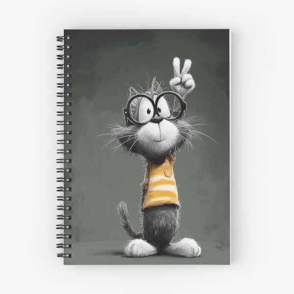 Item preview, Funny Nerdy Cat Peace Sign Cartoon designed and sold by TheColorKey.