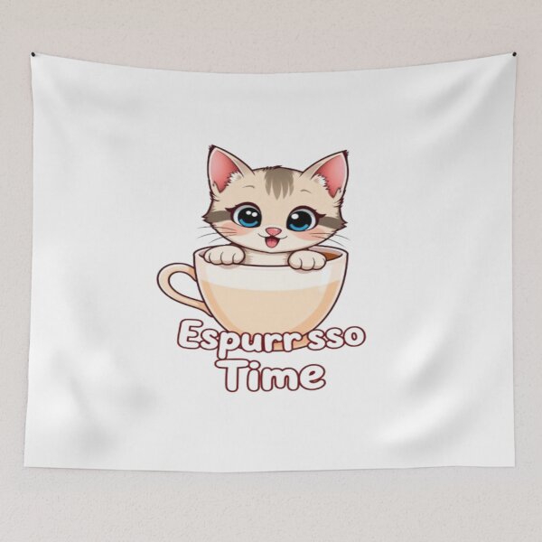 Item preview, Espurrsso Time – Funny Cat Coffee Design designed and sold by CMdigit.
