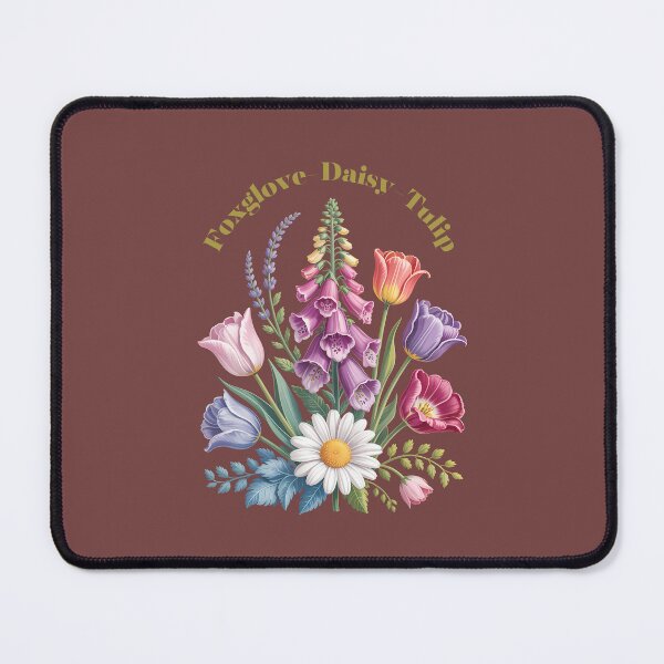 Item preview, Foxglove Daisy Tulip Vintage Flower Arrangement Wildflower Garden  designed and sold by artprintschabab.