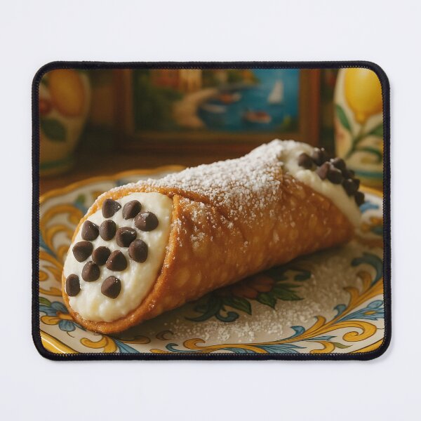 Item preview, Classic Cannoli on Colorful Ceramic Plate – Italian Dessert Vibes designed and sold by EmeraldeaArt.