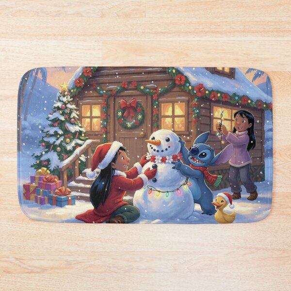 Item preview, Stitch and family decorate a snowman designed and sold by cloud lee.