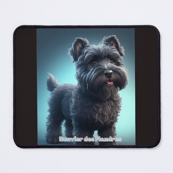 Item preview, Adorable Bouvier des Flandres Dog With Black Curly Fur Looking Cheerful designed and sold by KJ-Books.