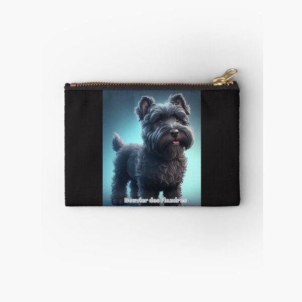 Item preview, Adorable Bouvier des Flandres Dog With Black Curly Fur Looking Cheerful designed and sold by KJ-Books.