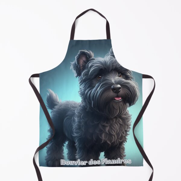 Item preview, Adorable Bouvier des Flandres Dog With Black Curly Fur Looking Cheerful designed and sold by KJ-Books.