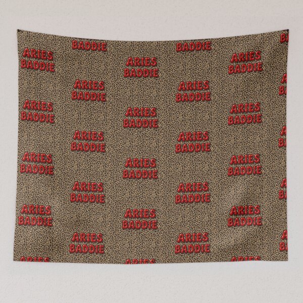 Item preview, Aries Baddie – Fierce Glossy Lipstick Letter Design on Cheetah Print designed and sold by Embrace Tall.