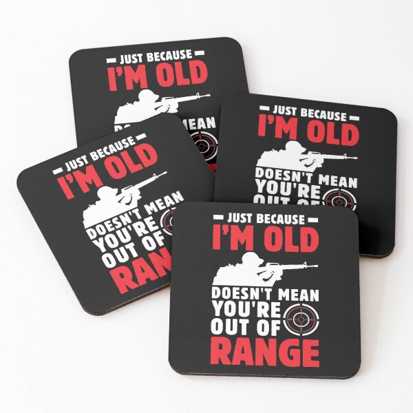 Item preview, Funny Retired Veteran Just Because I'm Old Doesn't Mean You're Out Of Range Hunting Seniors Humor Gift designed and sold by MouDantArts.