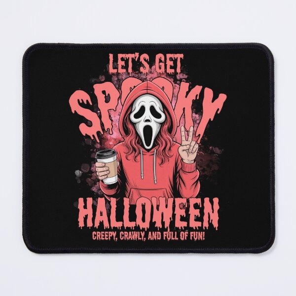 Item preview, Let’s Get Spooky – Creepy Coffee Halloween Girl designed and sold by SoftStyleStudio ⭐⭐⭐.
