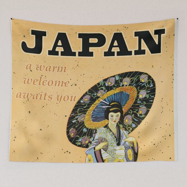 Item preview, Vintage Japanese Yukata Woman Travel Poster designed and sold by She was a  Dreamer....