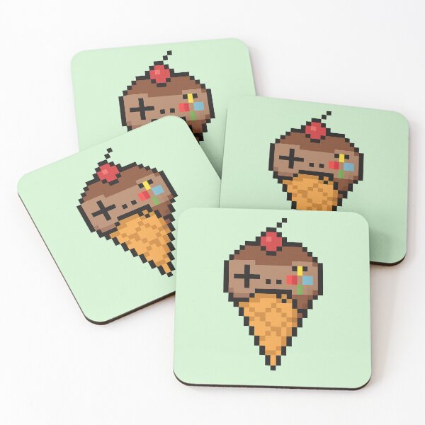 Artikelvorschau, Pixel Ice Cream Gamer – Schokoladentüte Retro Pixel Art Design entworfen und verkauft von AddictiveDesign.