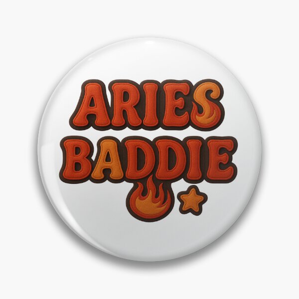 Item preview, Aries Baddie – Fiery 3D Felt Text Design with Gold, Red & Black Energy designed and sold by Embrace Tall.