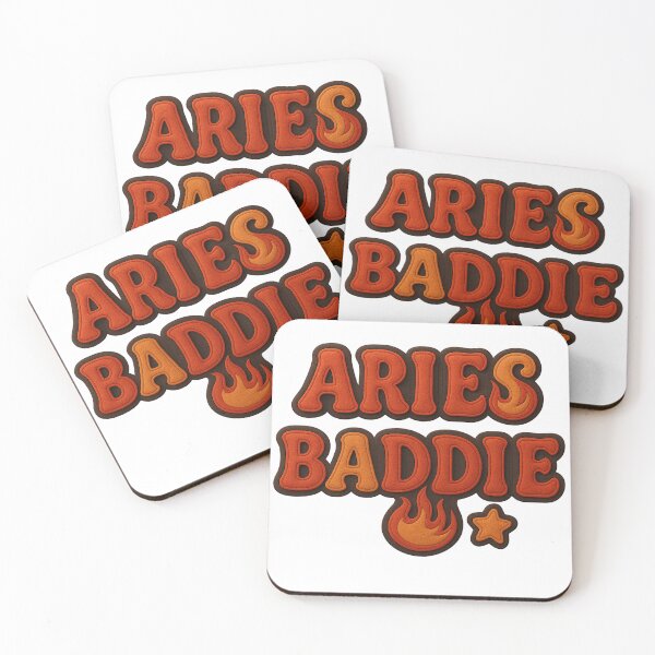 Item preview, Aries Baddie – Fiery 3D Felt Text Design with Gold, Red & Black Energy designed and sold by Embrace Tall.
