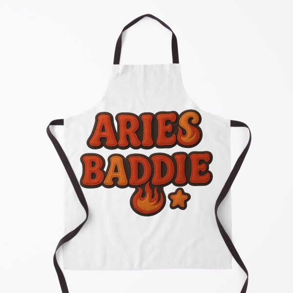 Item preview, Aries Baddie – Fiery 3D Felt Text Design with Gold, Red & Black Energy designed and sold by Embrace Tall.