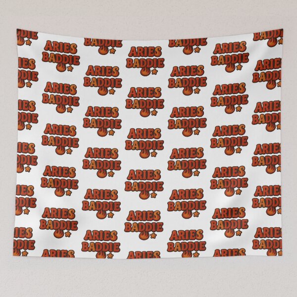 Item preview, Aries Baddie – Fiery 3D Felt Text Design with Gold, Red & Black Energy designed and sold by Embrace Tall.