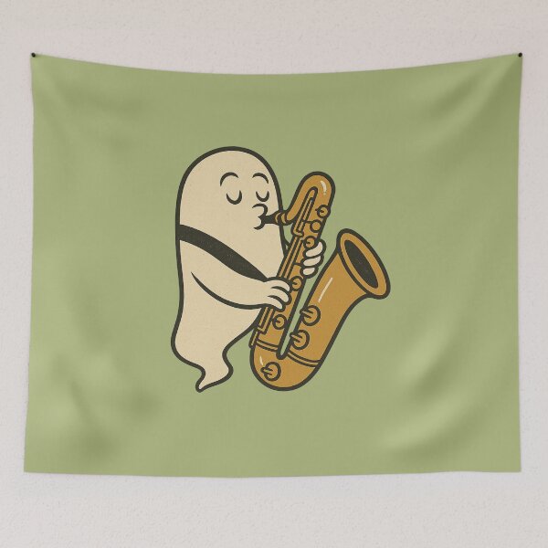 Item preview, Ghost Baritone Saxophonist – Retro 60s Jazz Squad designed and sold by Meandmyshop.