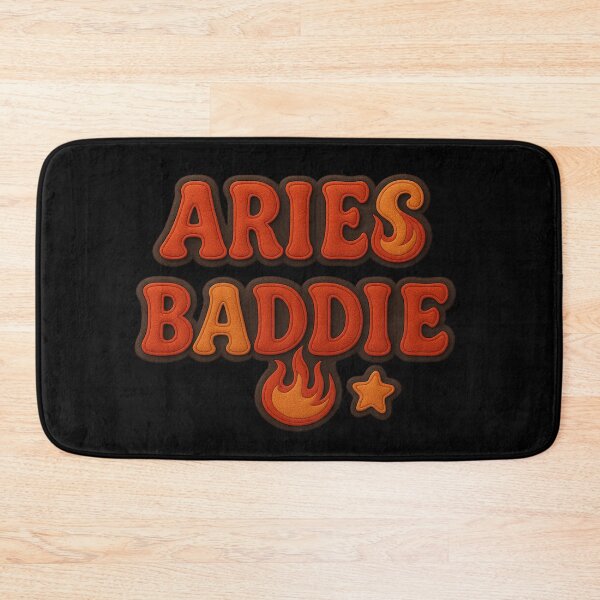Item preview, Aries Baddie – Fiery 3D Felt Text Design with Gold, Red & Black Energy designed and sold by Embrace Tall.