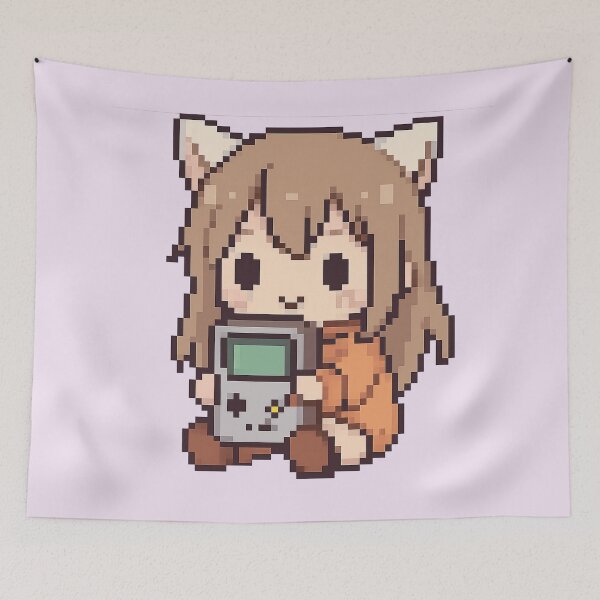 Item preview, Pixel Gamer Girl — Cute Elf Playing Gameboy Retro Pixel Art designed and sold by AddictiveDesign.