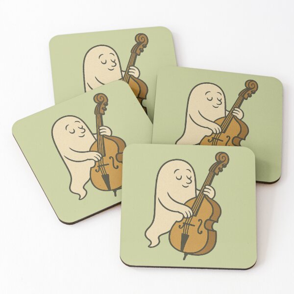 Item preview, Ghost Double Bass Player left chest halloween design designed and sold by Meandmyshop.