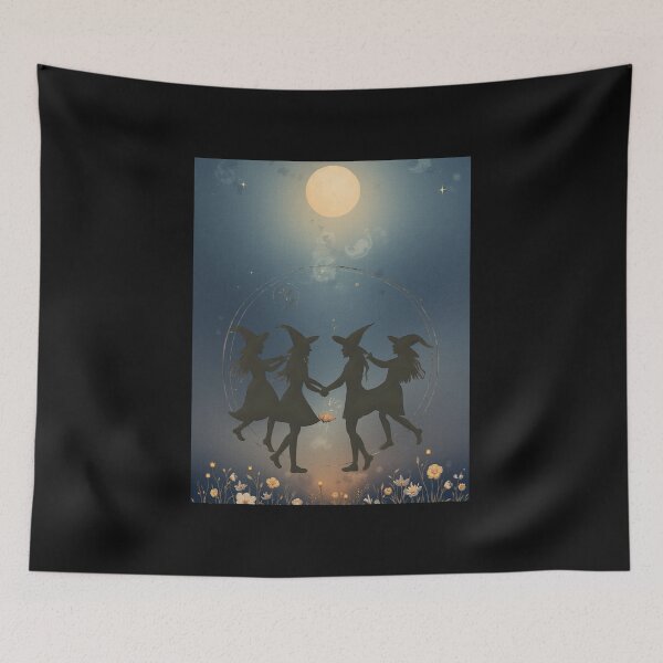 Item preview, Witches’ Dance | Boho Moon Witches Art & Mystical Illustration designed and sold by amandaline.