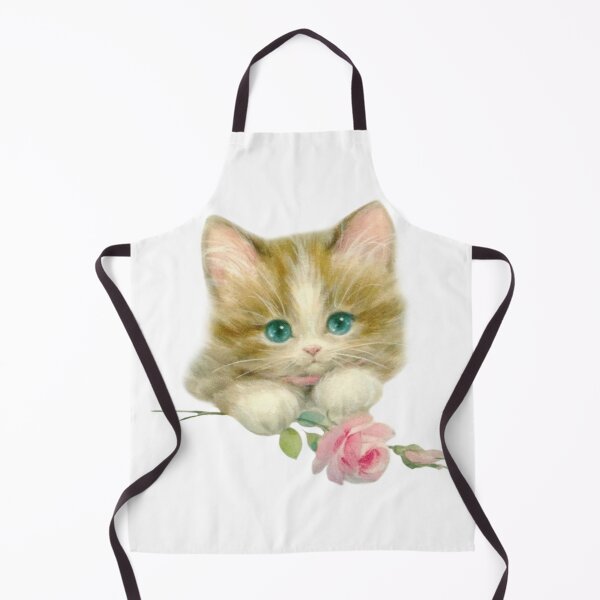 Item preview, Vintage cat with pink rose designed and sold by Pixiedrop.