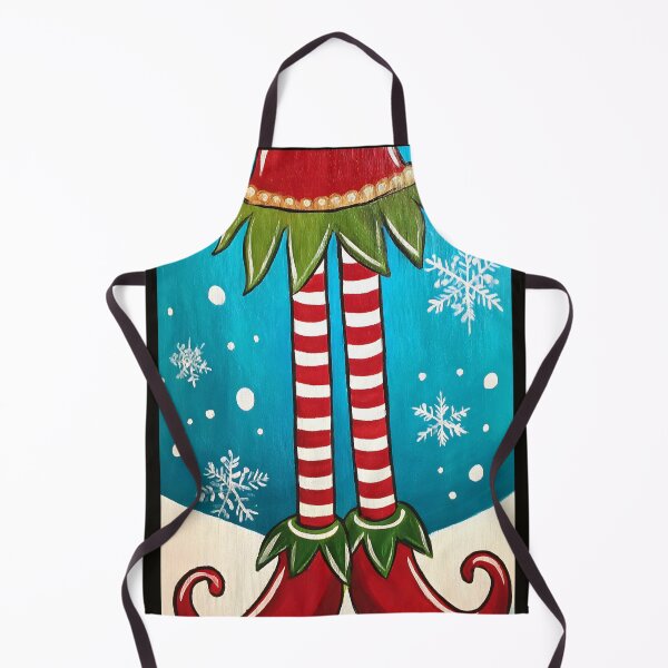 Item preview, Santa's Little Helper Style- Festive Elf Legs with Curly Shoes in a Snowy Wonderland designed and sold by OlfactoART Studio.