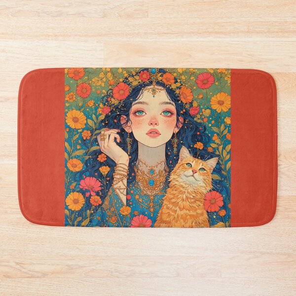 Item preview, Beautiful girl with a cat. designed and sold by Natalia-Vlad.
