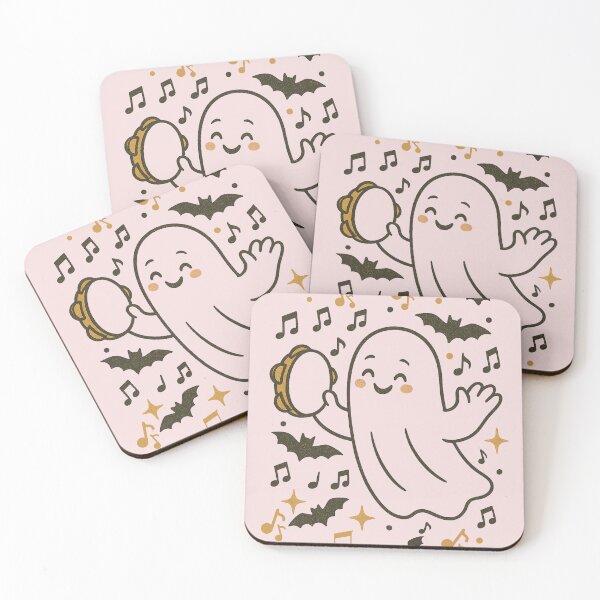 Item preview, Ghost Tambourine Player – Retro 60s Halloween Band designed and sold by Meandmyshop.