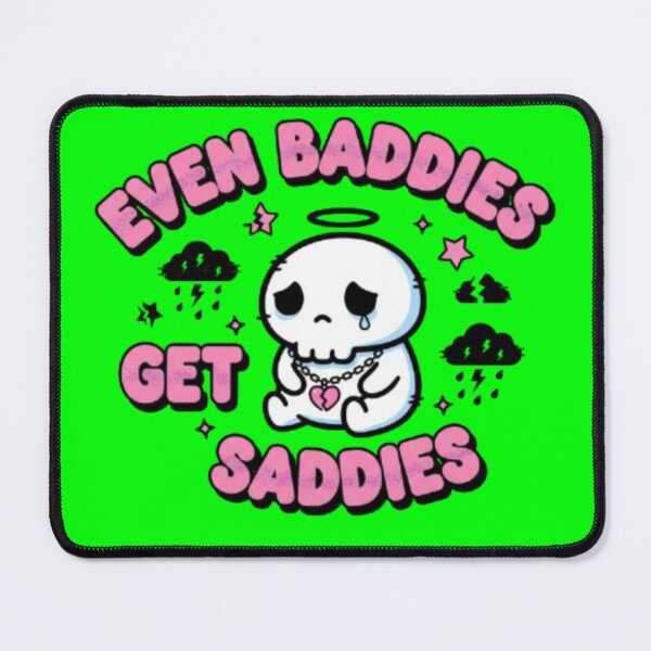 Item preview, Even Baddies Get Saddies – Cute Kawaii Skeleton Pastel Goth designed and sold by Charisma Enigma.