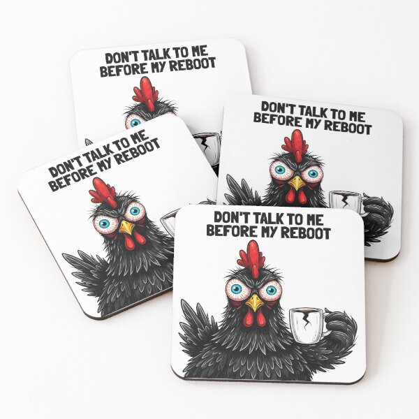 Item preview, Don’t Talk to Me Before My Reboot – Grumpy Chicken Coffee Humor designed and sold by GrumpyCrudly.
