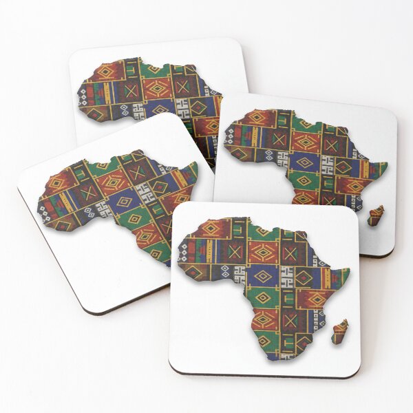 Item preview, African Continent Map Pattern | Tribal Fabric Print Art designed and sold by MugsNstuff Live Love Create!.