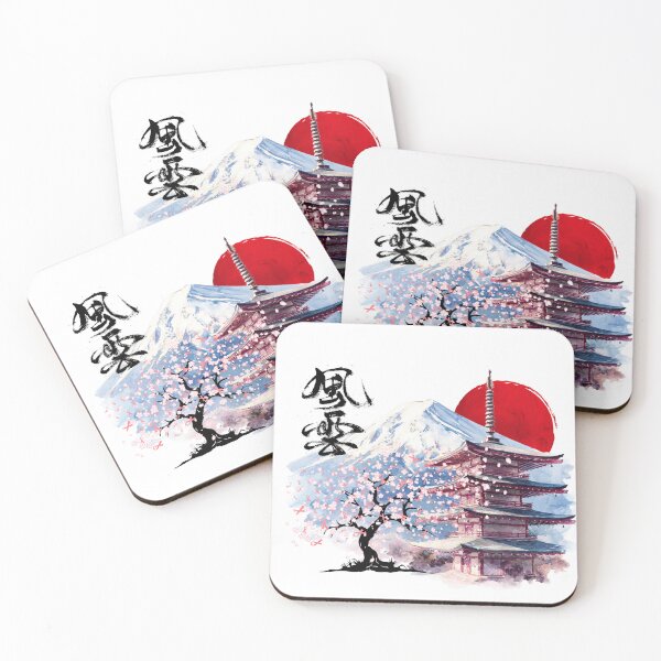 Item preview, A tree with pink ribbon-shaped blossoms under Mount Fuji designed and sold by iandkco.
