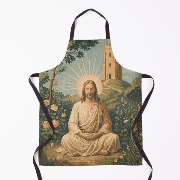 Item preview, Jesus Meditating in the Garden — At Glastonbury Tor The First Church of Christ designed and sold by Loving Nature Gifts.